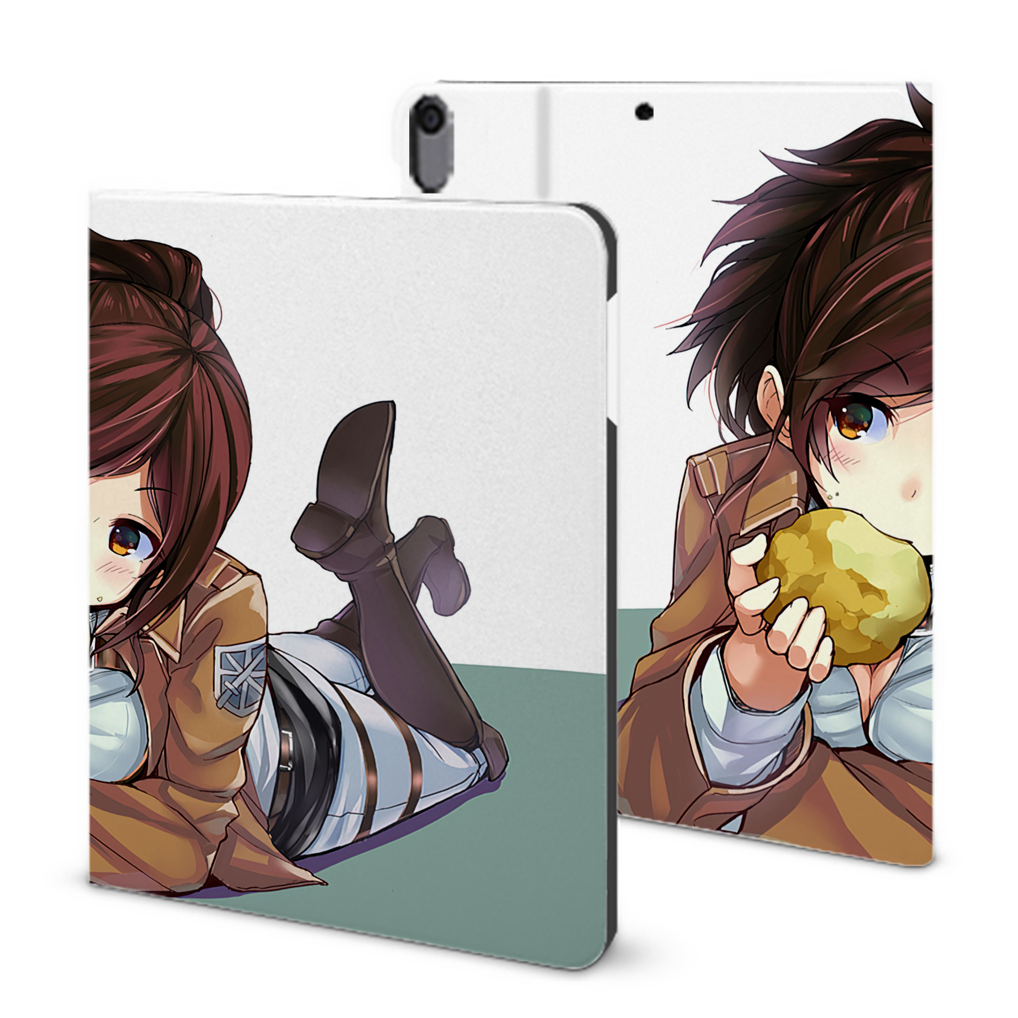 （画像用） 進撃の巨人 Attack on Titan IPad ケース ブック型 PUレザー TPU 耐衝撃 軽量 薄型 ペン収納なし 全面保護 IPad 各モデル対応